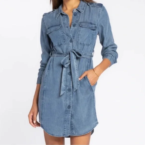 Velvet Heart Dresses New Velvet Heart Tencel Shirt Dress With